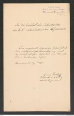 k.k. naturhistorisches Hofmuseum, Intendanzakten 1885-1896 (Hauer), Aktenzahl Z.293/1892, Seite 1